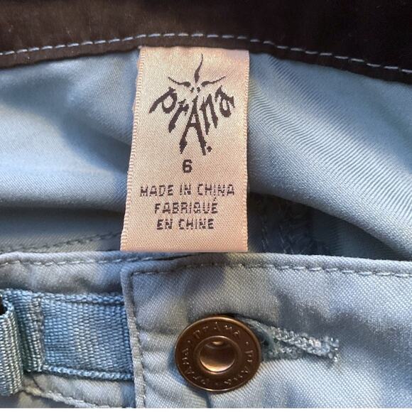 Prana Pants Woman’s Sz 6 Outdoor Hiking Trekking Camping Capri Cropped Blue - Picture 3 of 11